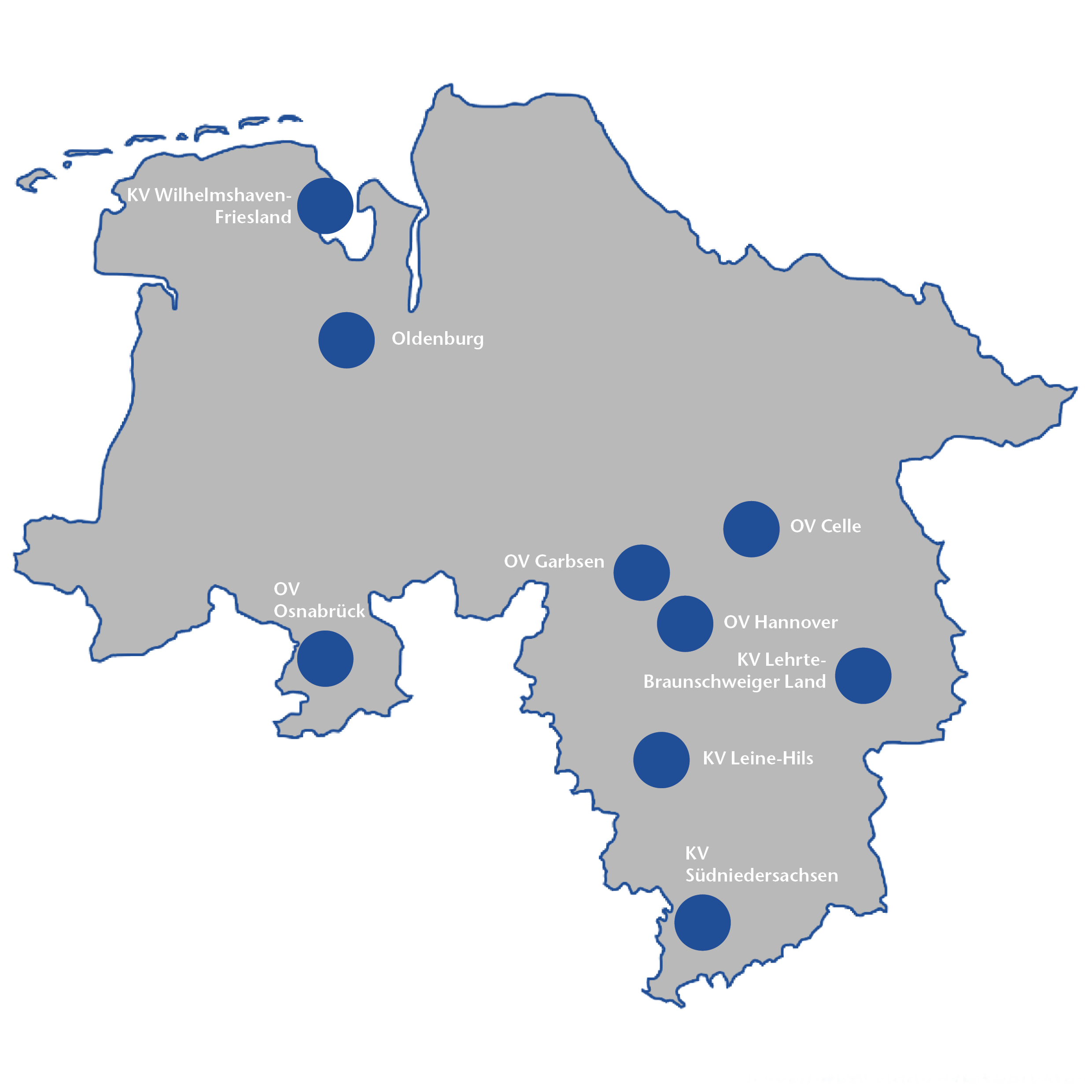 Grafik der Orts- und Landesverbände in Niedersachsen